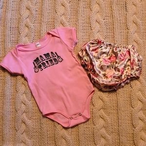 Junk Gypsy onesie with coordinating floral bloomers